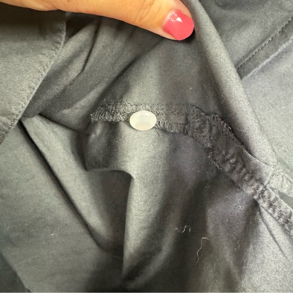 Bob Mackie top Embroidered‎ dressy Black and White Puff Sleeve Button Down Shirt - Picture 5 of 7